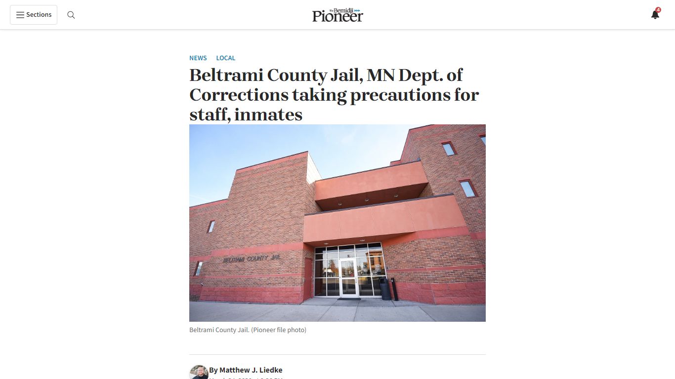 Beltrami County Jail, MN Dept. of Corrections taking precautions for ...