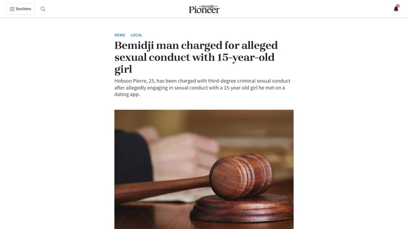 Bemidji man charged for alleged sexual conduct with 15-year-old girl