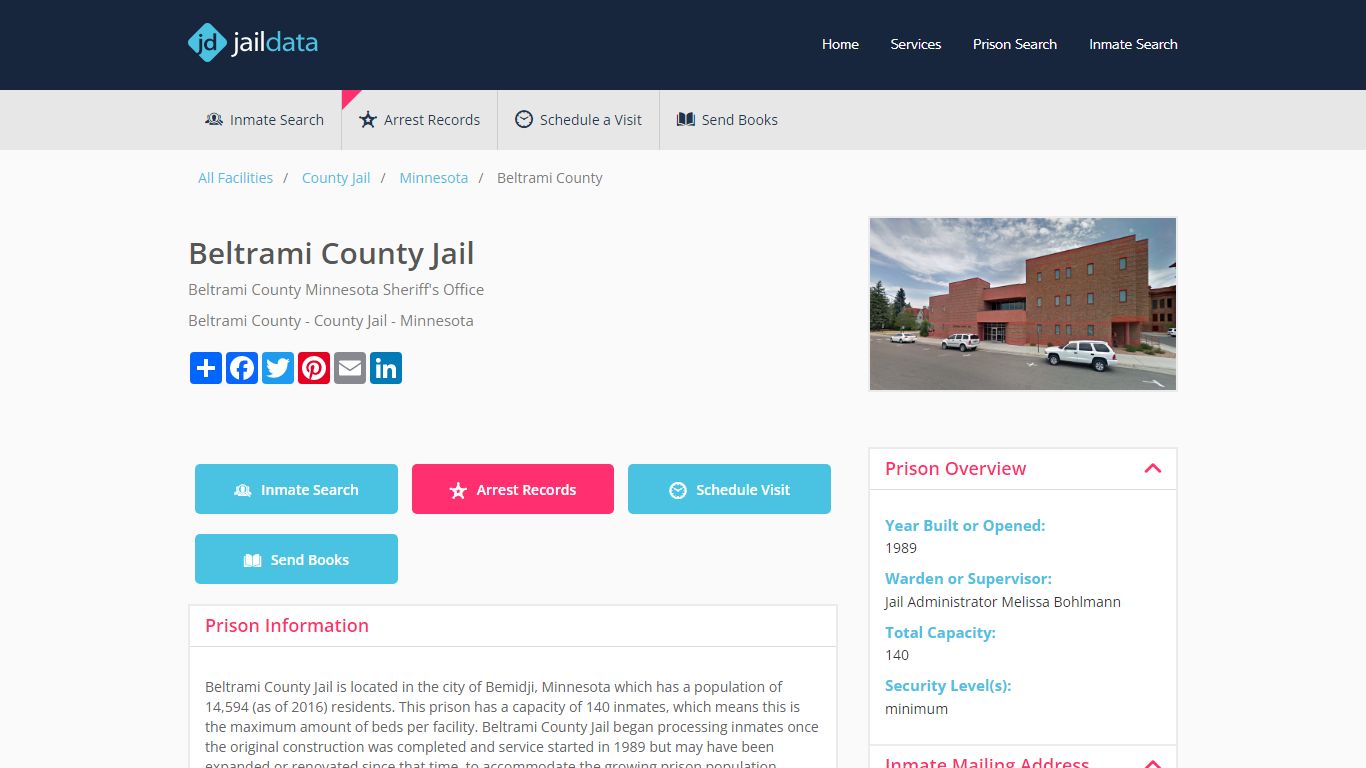 Beltrami County Jail Inmate Search and Prisoner Info - Bemidji, MN